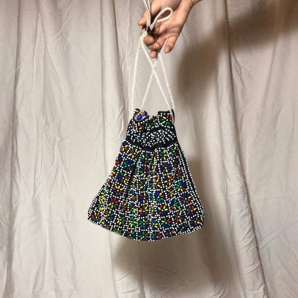 60s Colorful, Reversible, Drawstring Bag - Picture 1 of 2